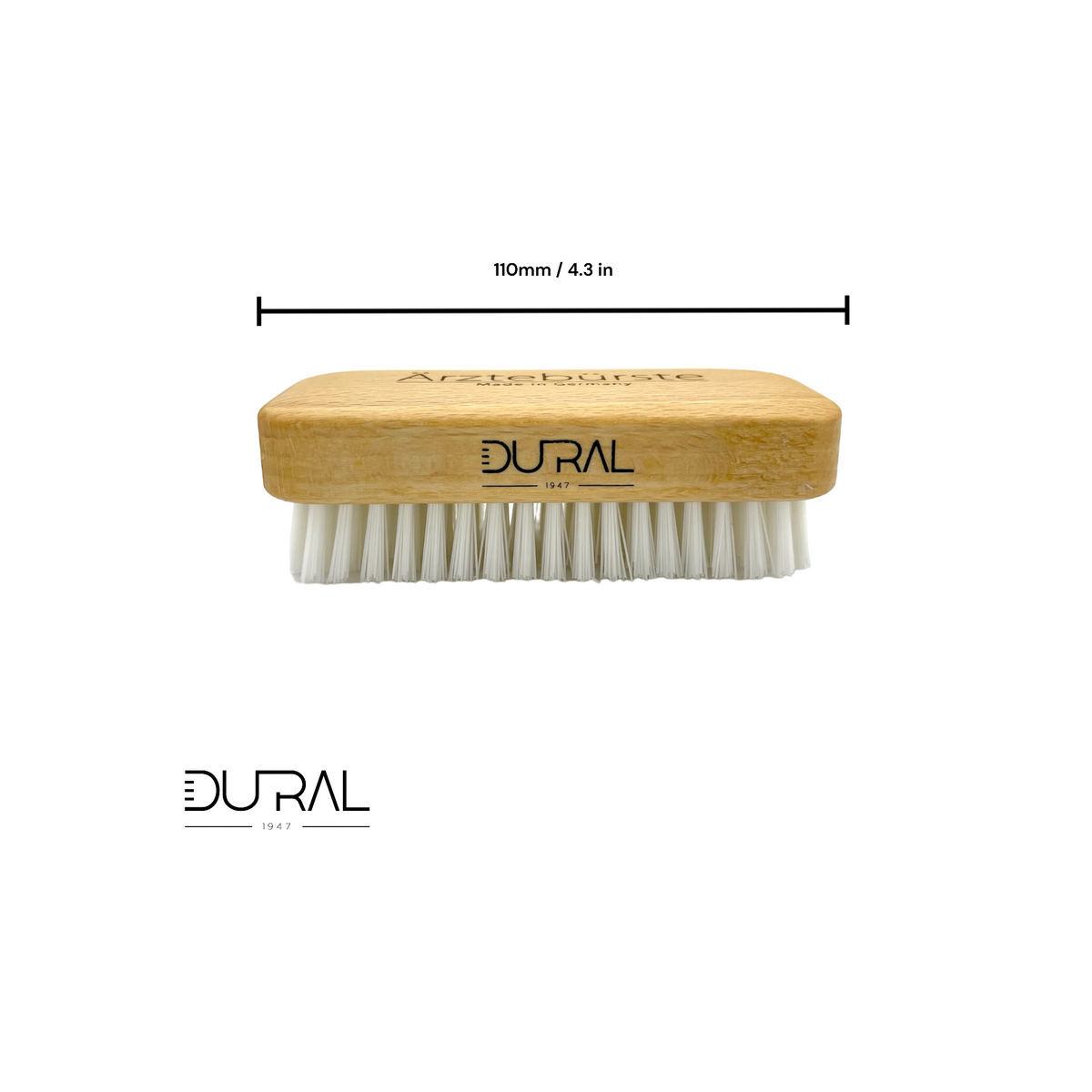 Dural Beech Wood Hand & Nail Brush With Nylon Bristles - 7 Rows