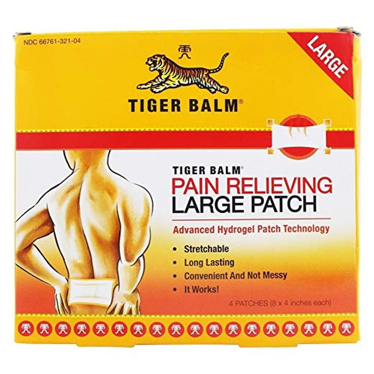 Tiger Balm Pain Relieving Hydrogel Patch, Large, 4 Patches