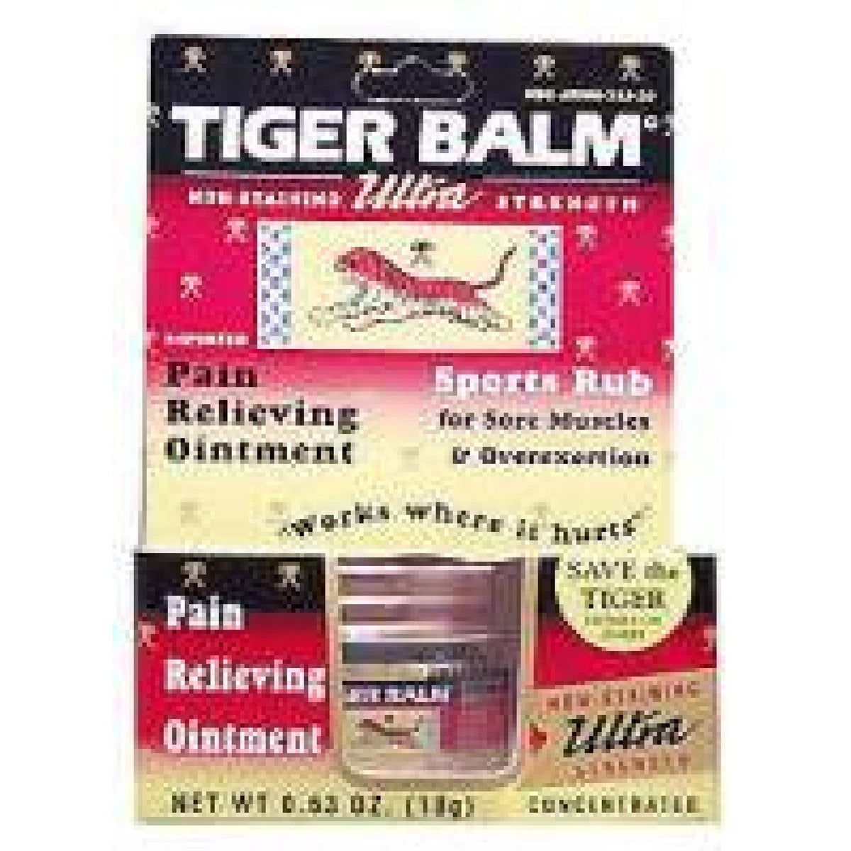 Tiger Balm Ultra Strength Pain Relieving Ointment Sports Rub