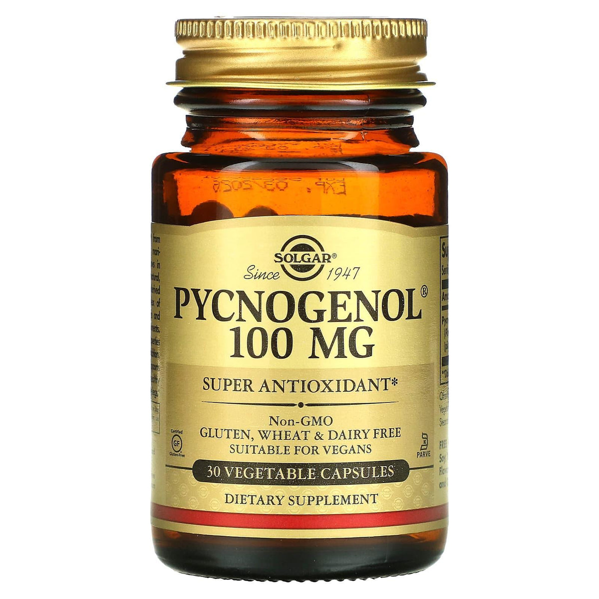 Solgar Pycnogenol, 100 Mg, 30 Vegetable Capsules