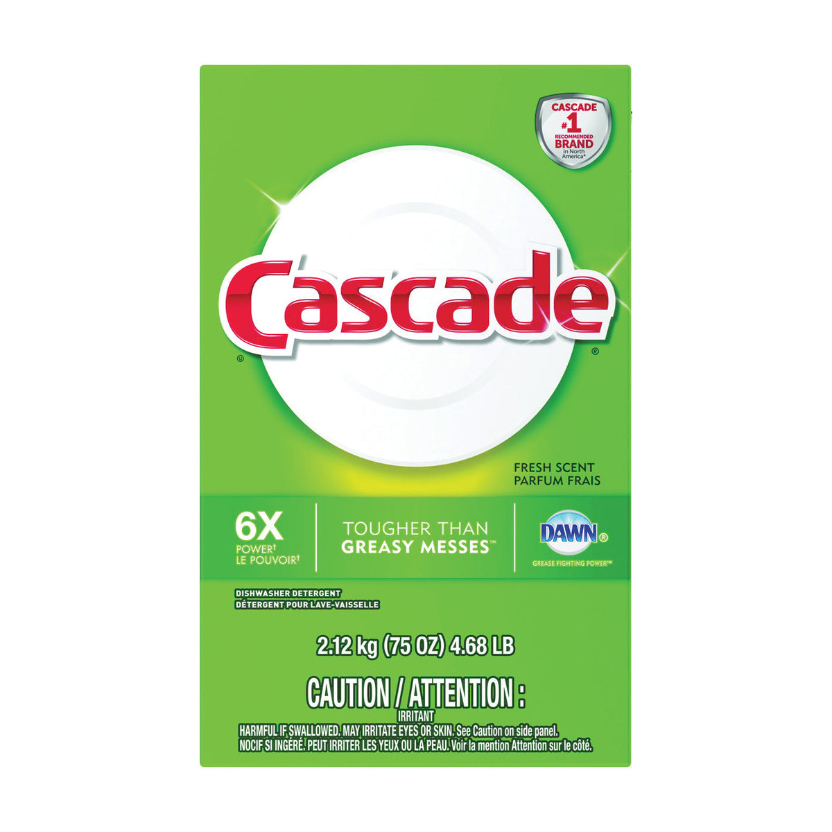 Cascade Complete Powder Dishwasher Detergent, Fresh Scent 75 Oz