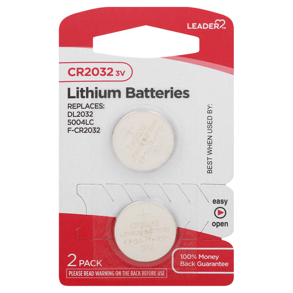 Leader™ CR2032 Lithium Battery, 2-Pack