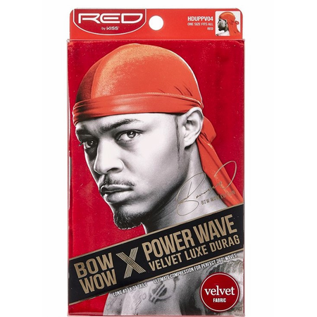 Kiss Red Bow Wow By Power Wave Velvet Luxe Durag – HDUPPV04 Red