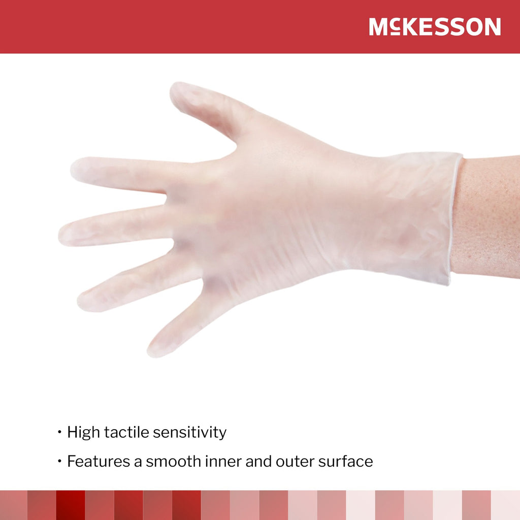 McKesson Vinyl Exam Glove, Extra Large, Clear 14-120