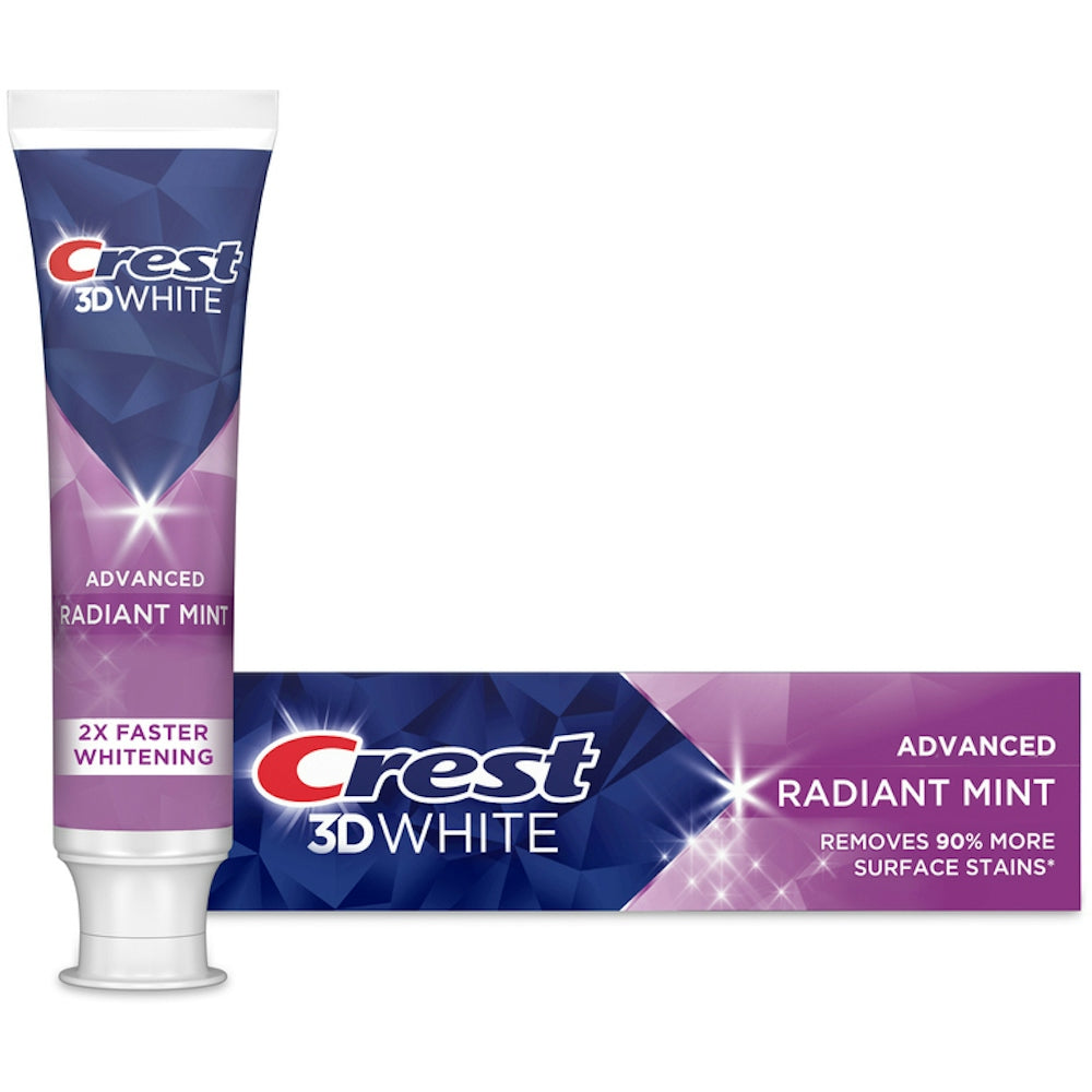 Crest 3D White Radiant Mint Teeth Whitening Toothpaste, Travel Size, 0.85 oz
