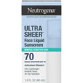 Neutrogena Ultra Sheer Face Liquid Mineral Sunscreen, Lightweight, Broad Spectrum SPF 70 Facial Sunscreen For Sensitive Skin Leaves A Silky, Non-Greasy Finish, Oxybenzone-Free, 1.4 Fl. Oz