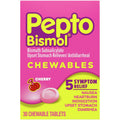 Pepto Bismol Upset Stomach Reliever/Antidiarrheal, Chewable Tablets, Cherry