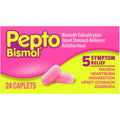 Pepto Bismol Upset Stomach Reliever/Antidiarrheal, 5 Symptom Relief, Caplets