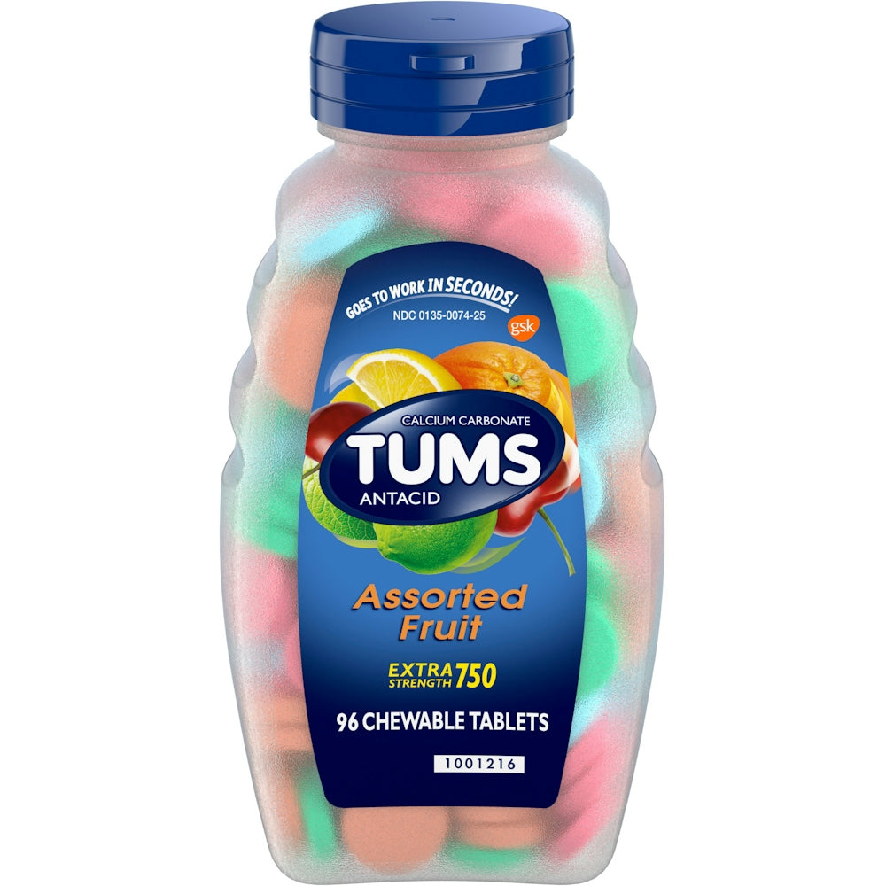 Tums® Extra Strength 750 Chewable Antacid Tablets – Assorted Fruit