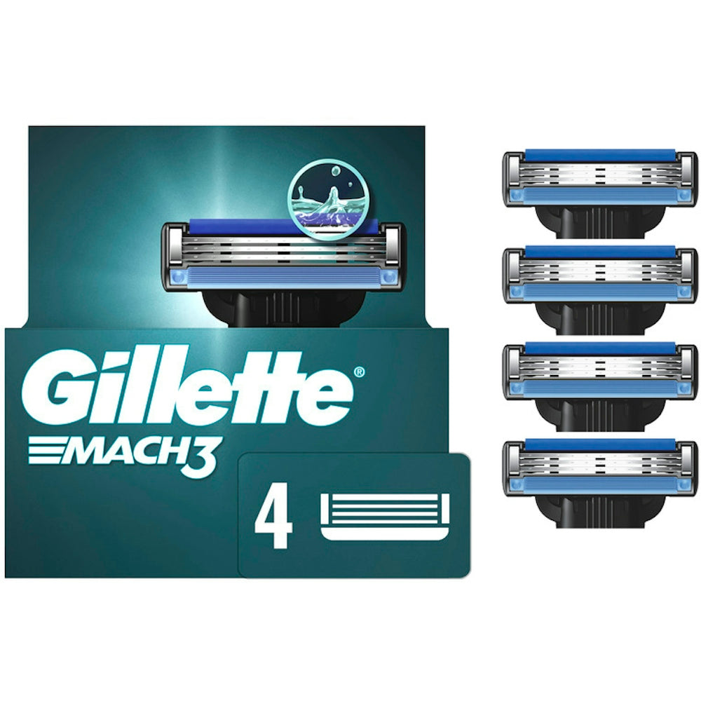 Gillette Mach3 Men's Razor Blades, 4 Blade Refills