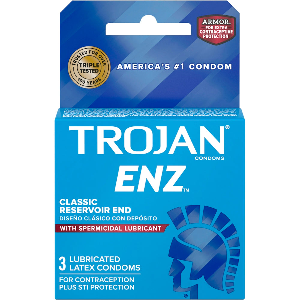 Trojan Enz Condoms Spermicidal Lubricant Latex