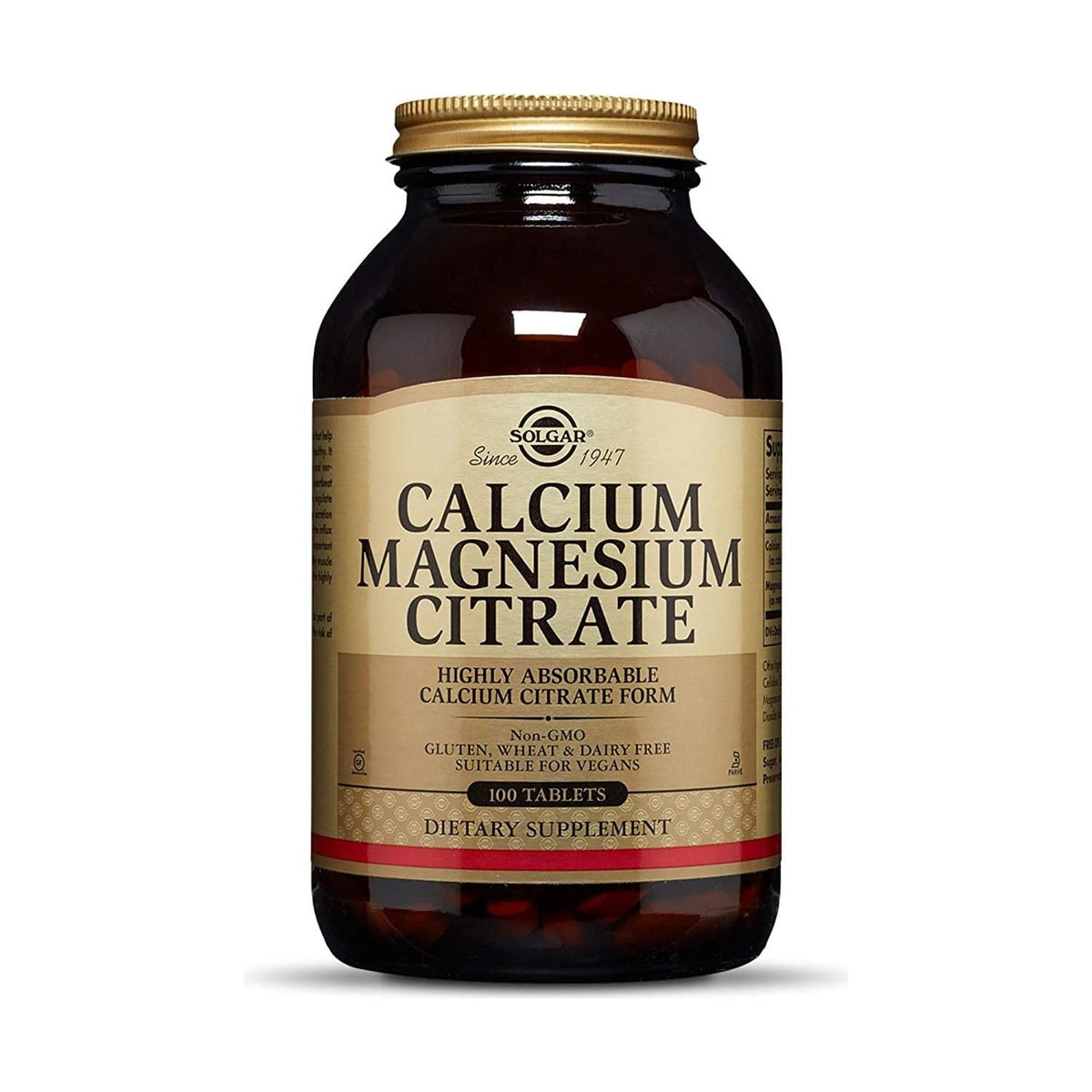 Solgar Calcium Magnesium Citrate 100 Tablets