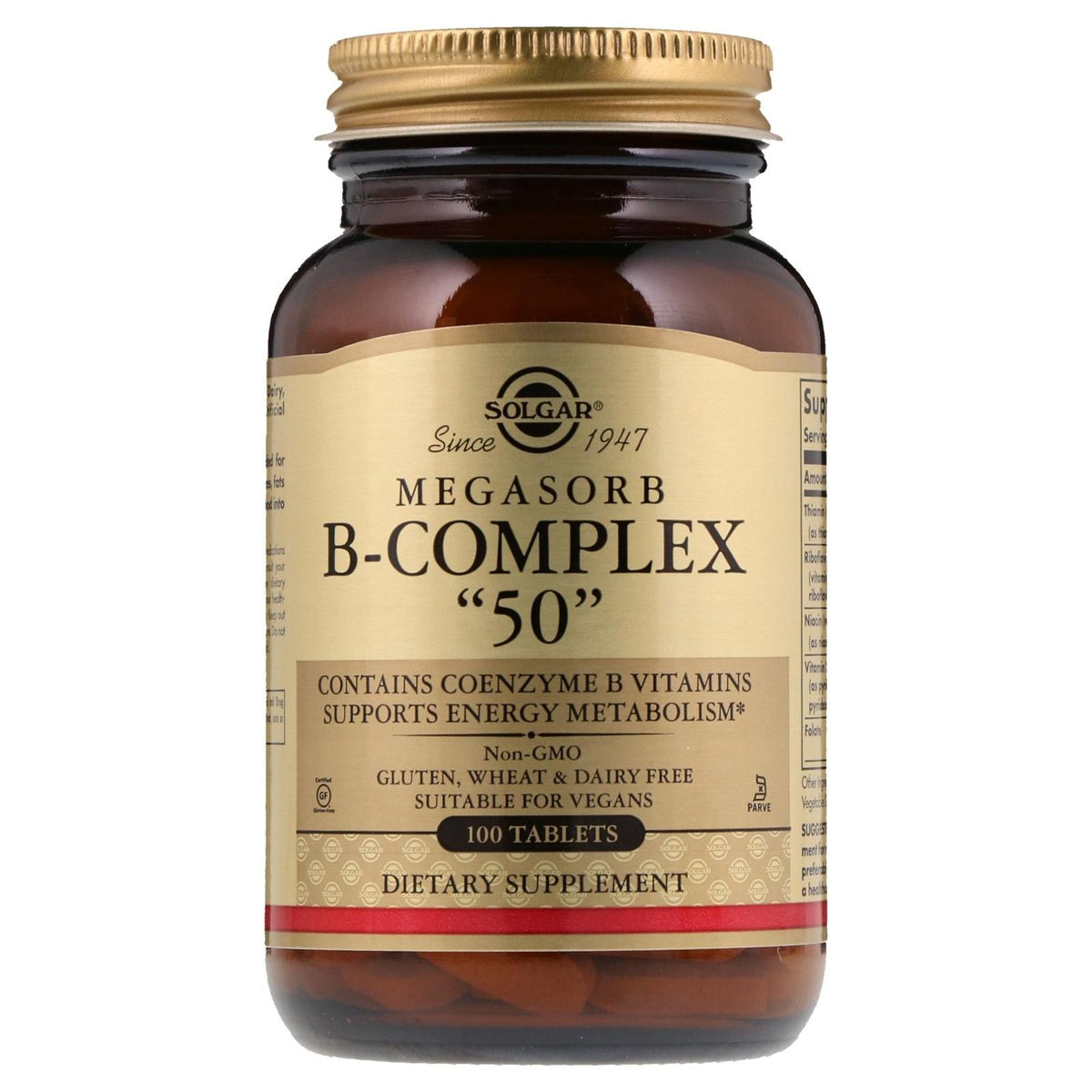 Solgar Megasorb B-Complex "50" 100 Tablets