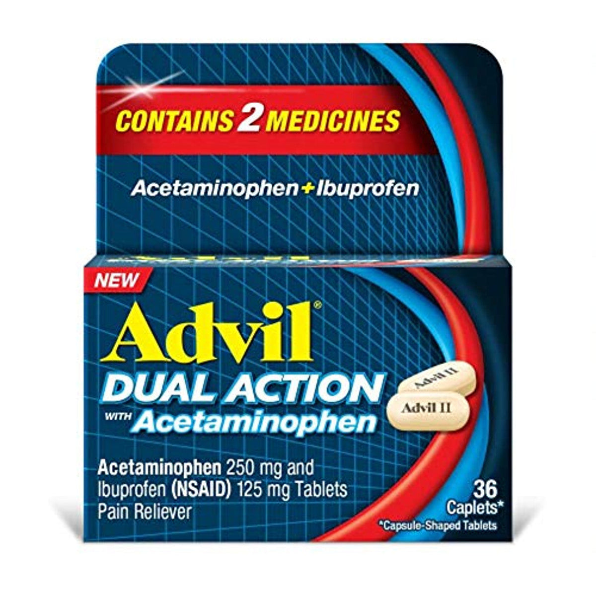 Advil Dual Action With Acetaminophen Caplets Pain Reliever