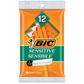 BIC Sensitive Single Blade Disposable Razors - 12 Count - Ideal for Sensitive Skin