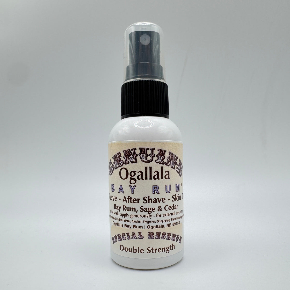 Ogallala Bay Rum, Sage & Cedar Double Strength Pre Shave - After Shave - Skin Toner 2 Oz