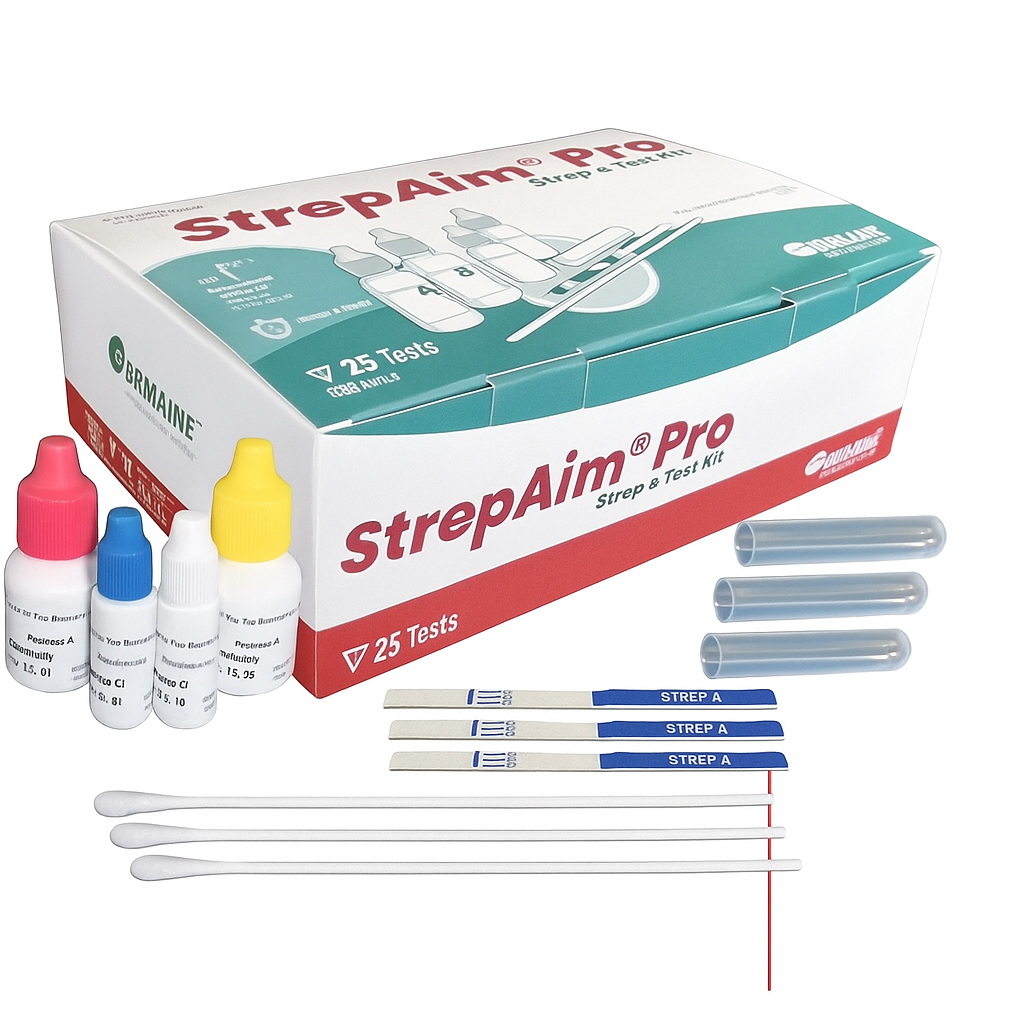 StrepAim Pro Group A Strep Test Kit – 25 Tests