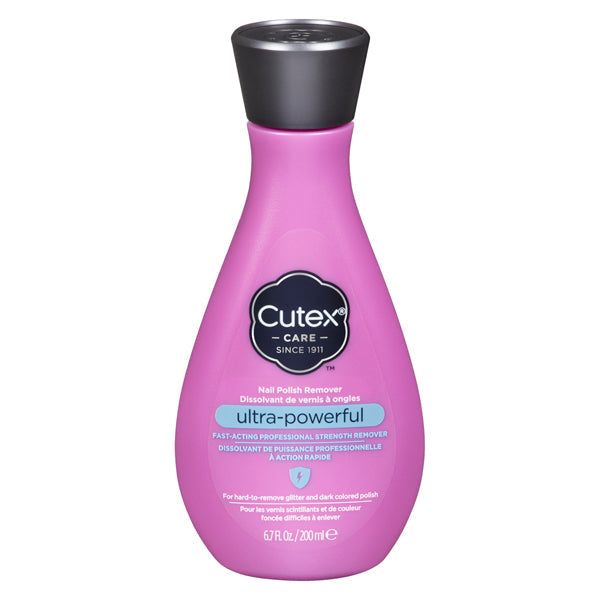 Cutex Ultra-Powerful Nail Polish Remover, 6.7 oz – For Gel, Glitter, and Longwear Polish