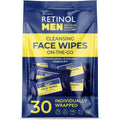 Retinol Men On-The-Go Cleansing Face Wipes 30 Individually Wrapped