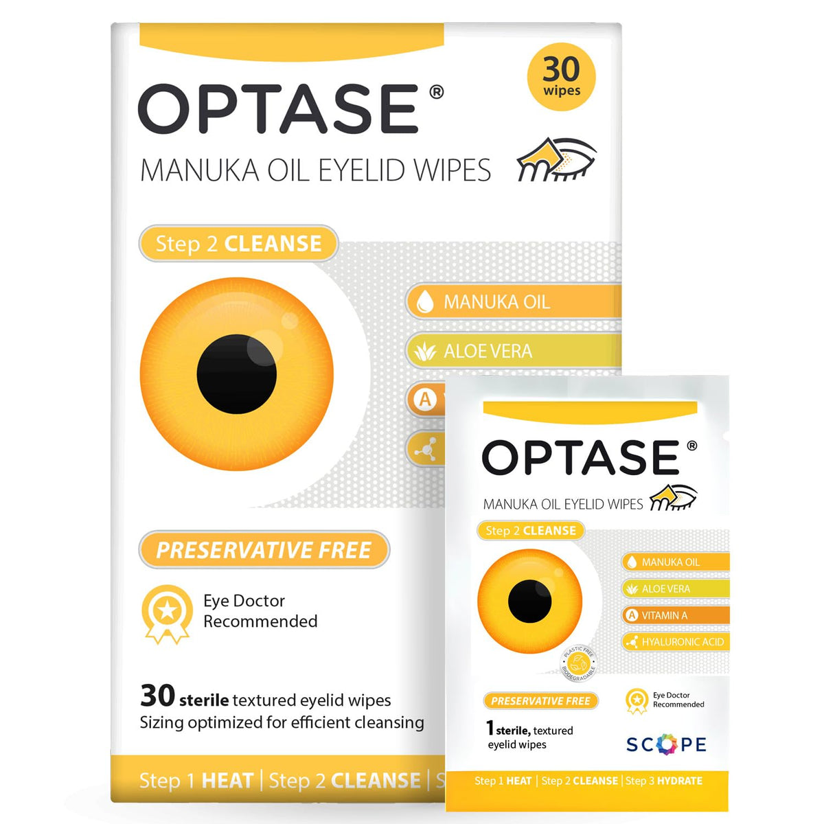 OPTASE Manuka Oil Eyelid Wipes 30 Preservative