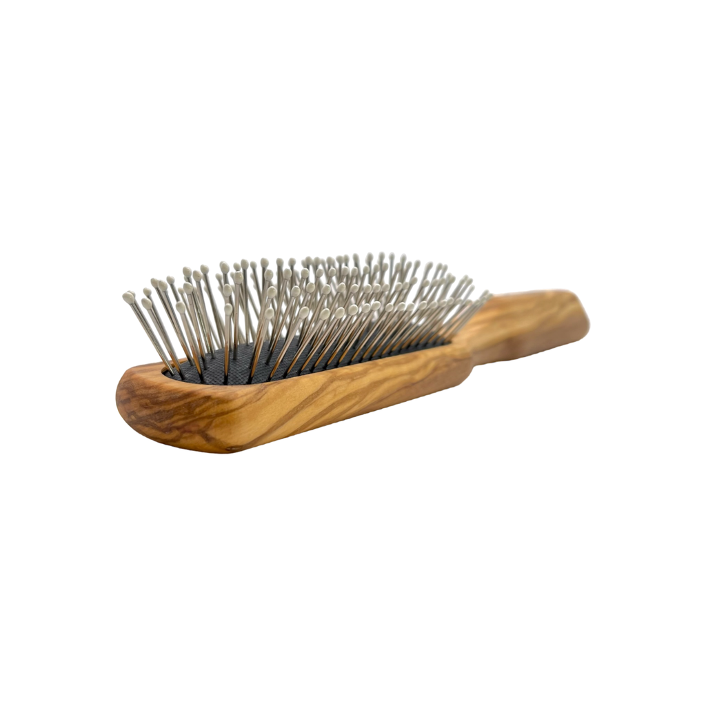 Dural Wooden Rubber Cushion Brush Steel Pins with Plastic Tips