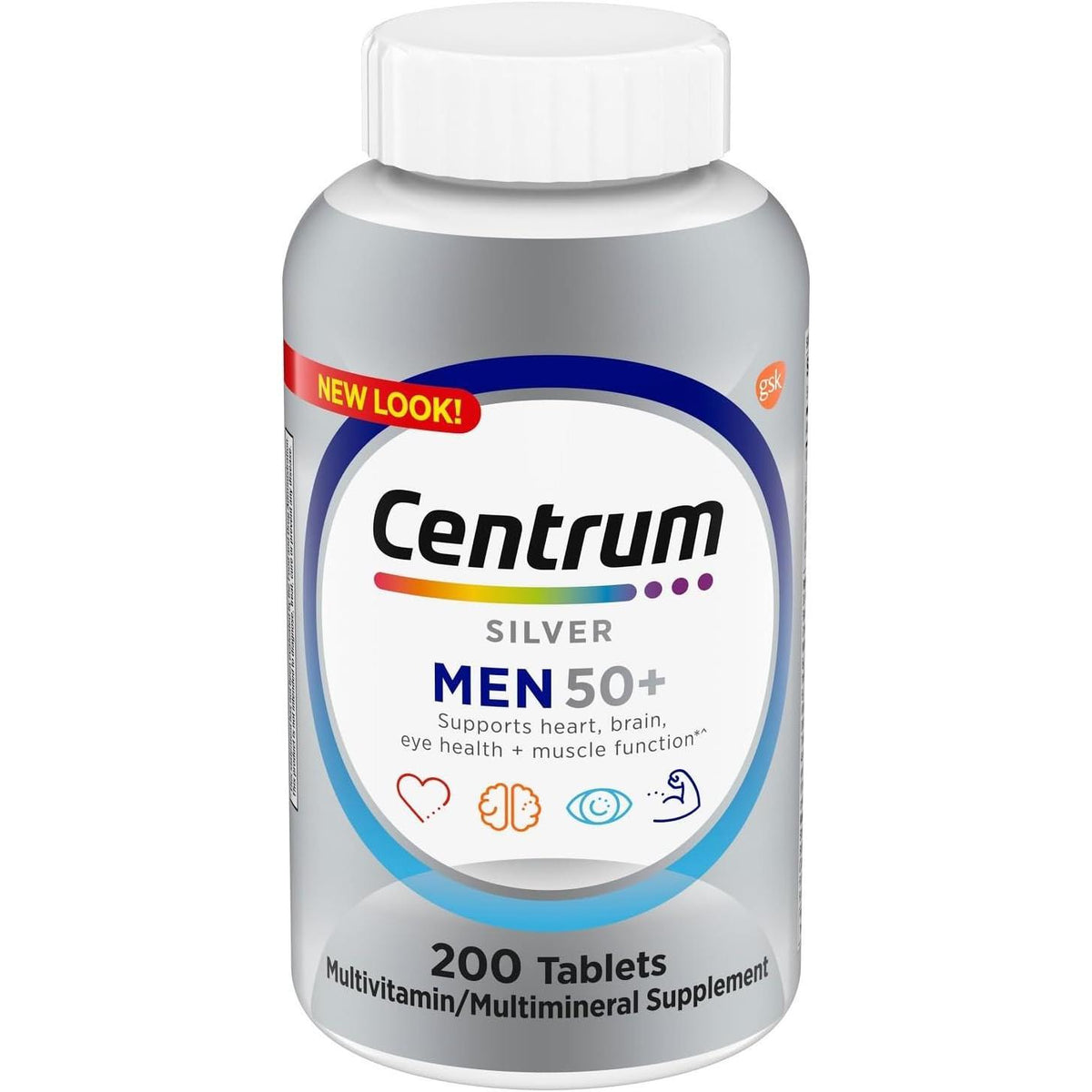 Centrum Silver Men 50+ Multivitamin Dietary Supplement Tablets - 200ct