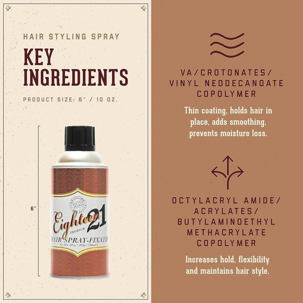 18.21 Eighteen 21 Premium Hairspray- Fixatif 9.6 Oz