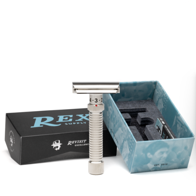 Rex Supply Co. Ambassador Polished Adjustable Stainless Steel DE Razor RSC-101P
