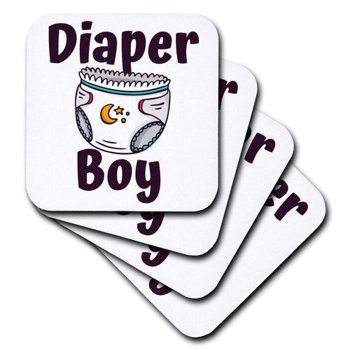 3dRose Diaper Boy ABDL AB DL Adult Baby Diaper Lover - Coasters (CST_339126)