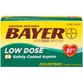 Bayer Low Dose Aspirin 81mg – Enteric Coated for Stomach Protection – Heart Health Regimen, 200 Tablets