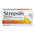 Strepsils Triple Action Sore Throat Pain Relief Honey & Lemon Flavour 2.4mg Lozenges 24