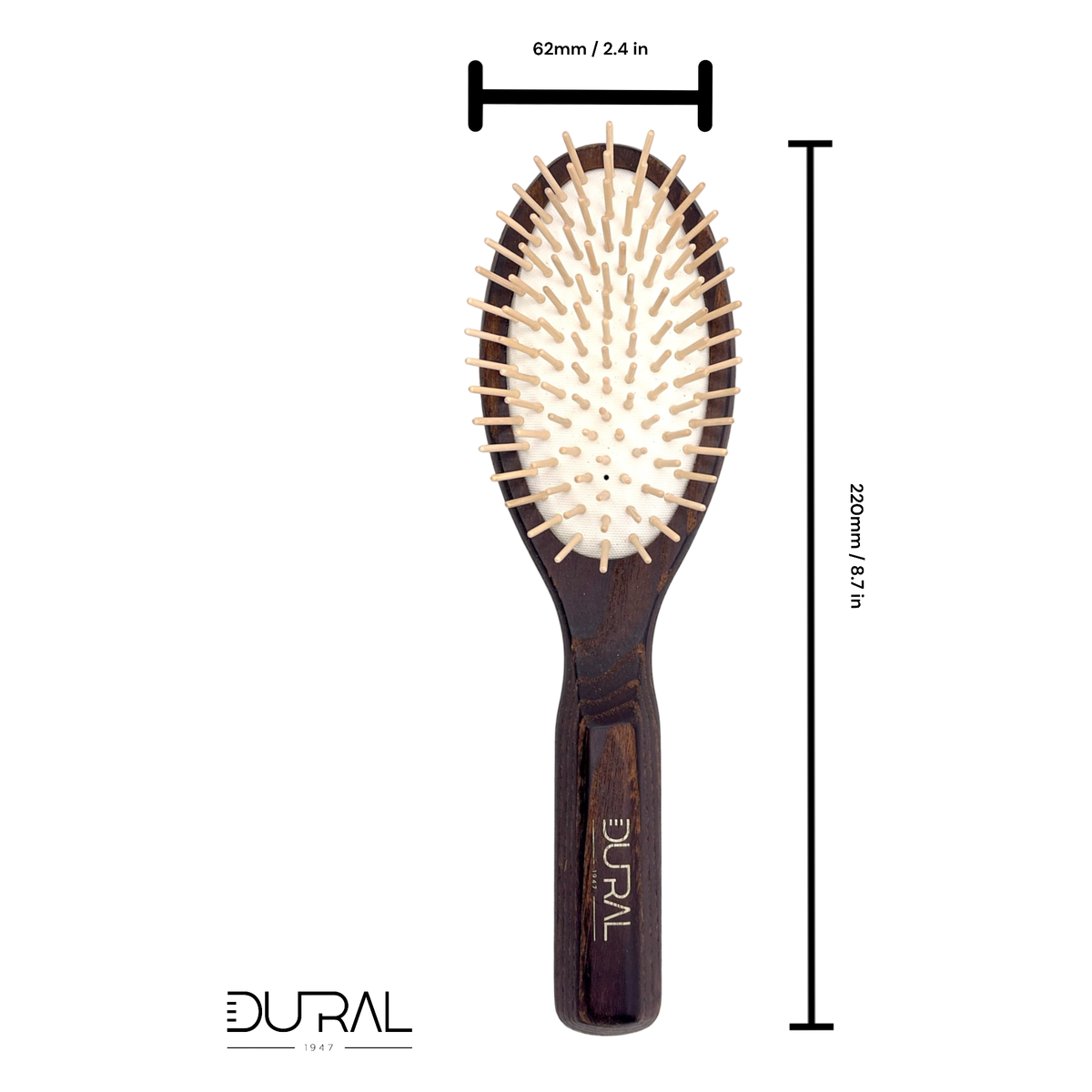 Dural Thermo-wood rubber cushion hair brush with wooden pins