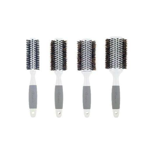 Ceramic Barrel Round Boar Bristle Hair Brush for Thick Hair